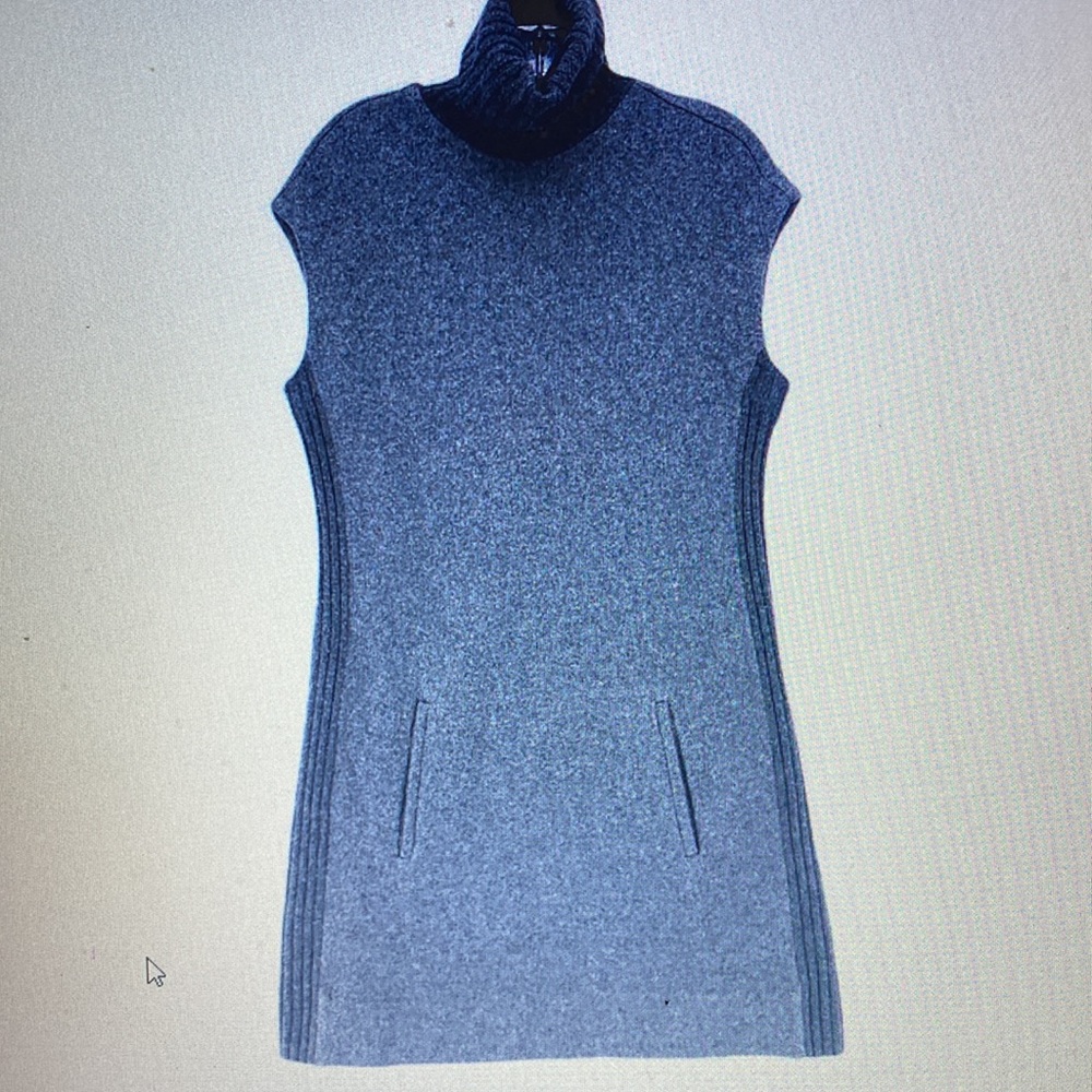 RALPH LAUREN SLEEVELESS WOOL BLEND TURTLENECK DRESS TWO TONE KNEE LENGTH SIZE XL - Picture 7 of 8